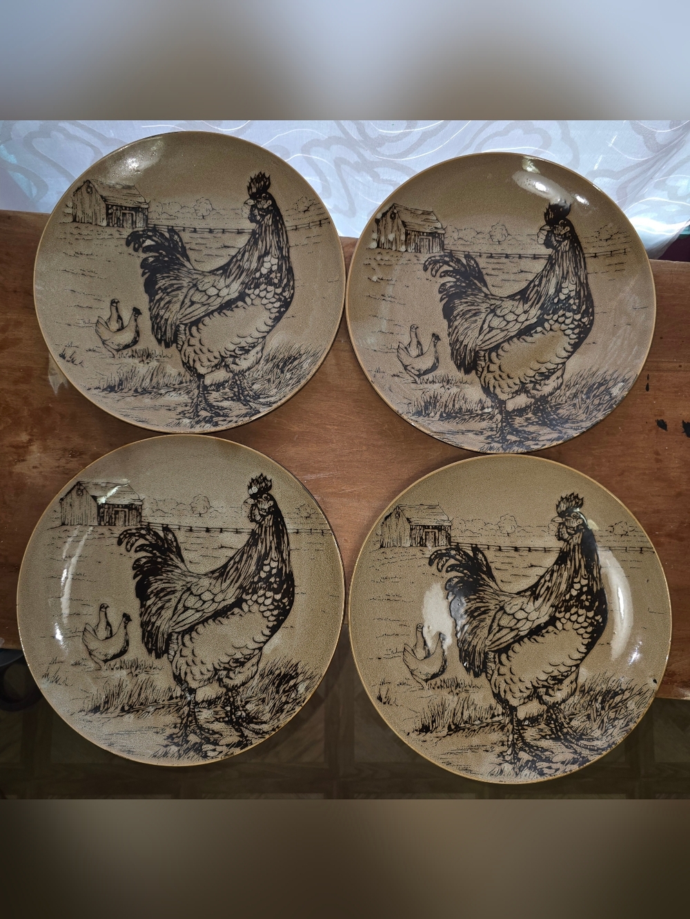 Pfaltzgraff Homespun Rooster Plates